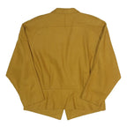 TUNGNAI FASHION Womens Beige Wool Blend Button Jacket L Embroidered Shoulder