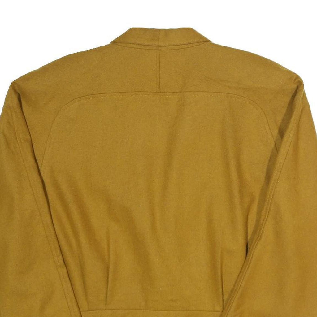 TUNGNAI FASHION Womens Beige Wool Blend Button Jacket L Embroidered Shoulder