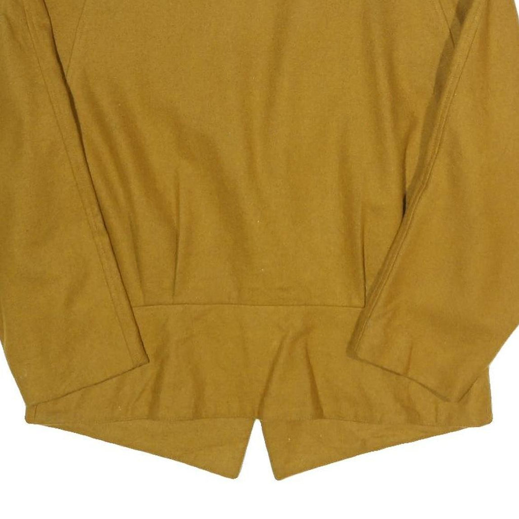 TUNGNAI FASHION Womens Beige Wool Blend Button Jacket L Embroidered Shoulder