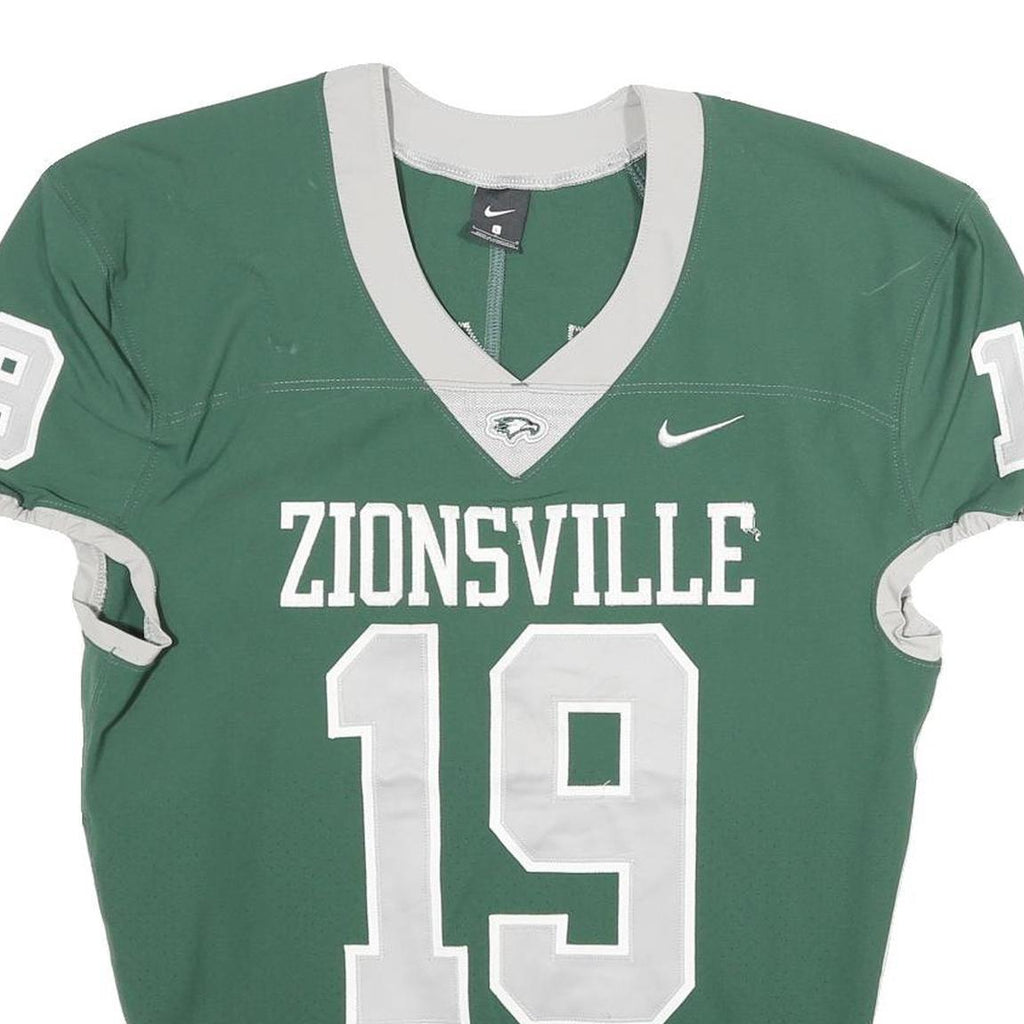 NIKE Mens Green & Grey Zionsville Graphic T-Shirt L Short Sleeve V-Neck