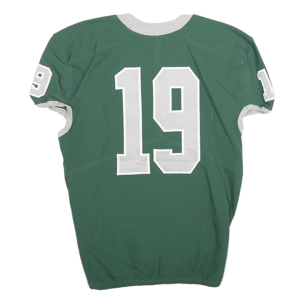 NIKE Mens Green & Grey Zionsville Graphic T-Shirt L Short Sleeve V-Neck