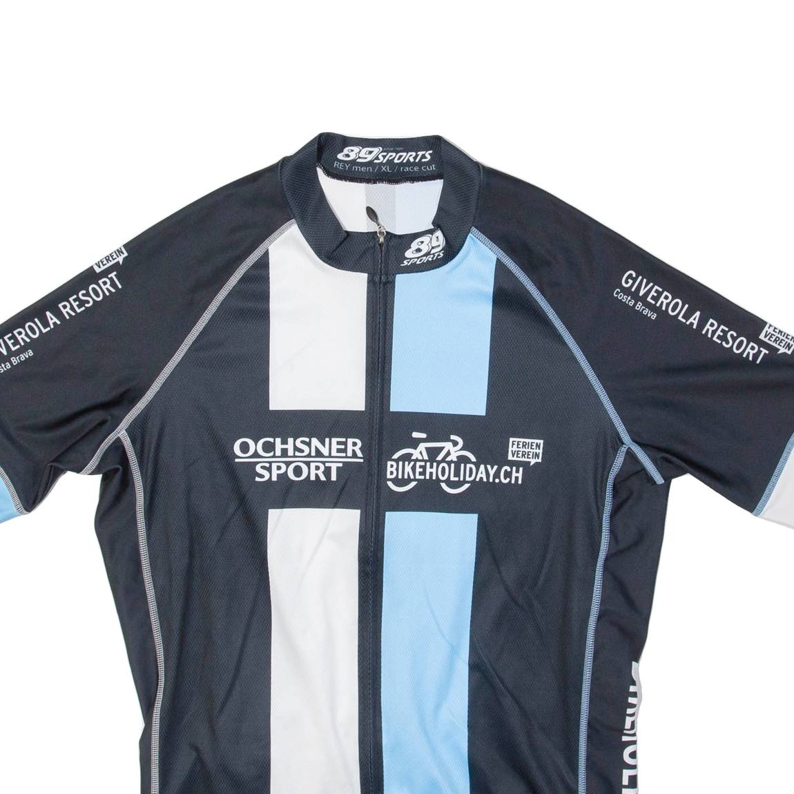 89 SPORTS Full Zip Cycling Mens Jersey Black XL