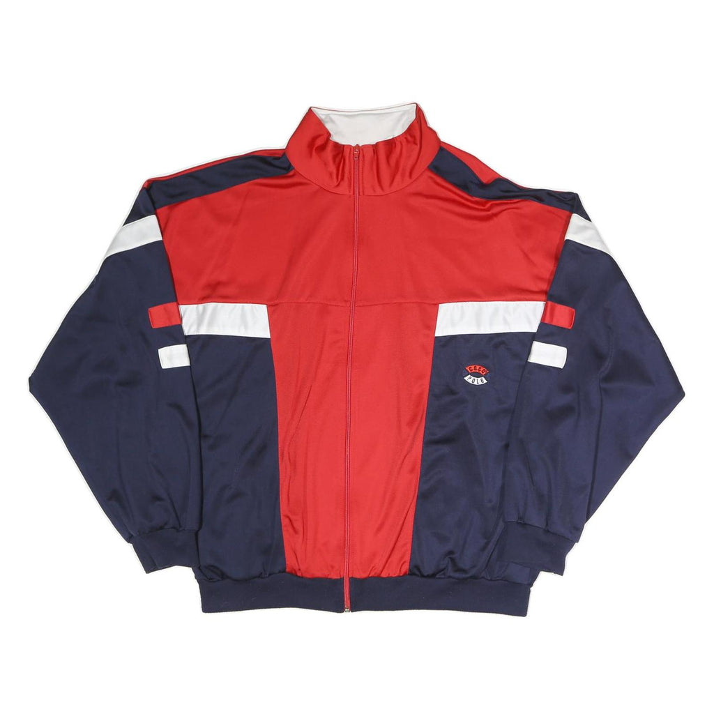 COCO POLO Mens Red & Navy Polyester Blend Zip Jacket L Colourblock Sportswear