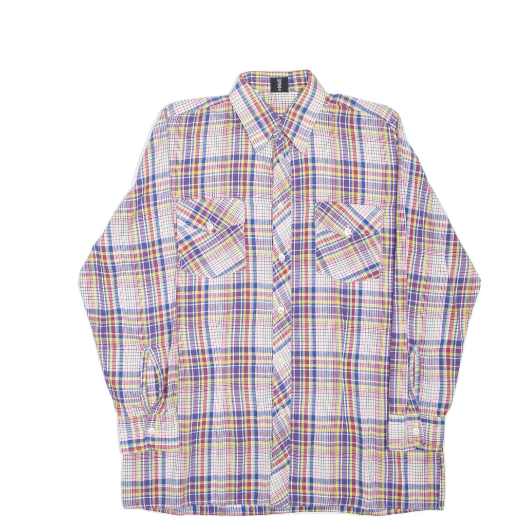 COTTON Mens Shirt Red Check Long Sleeve M