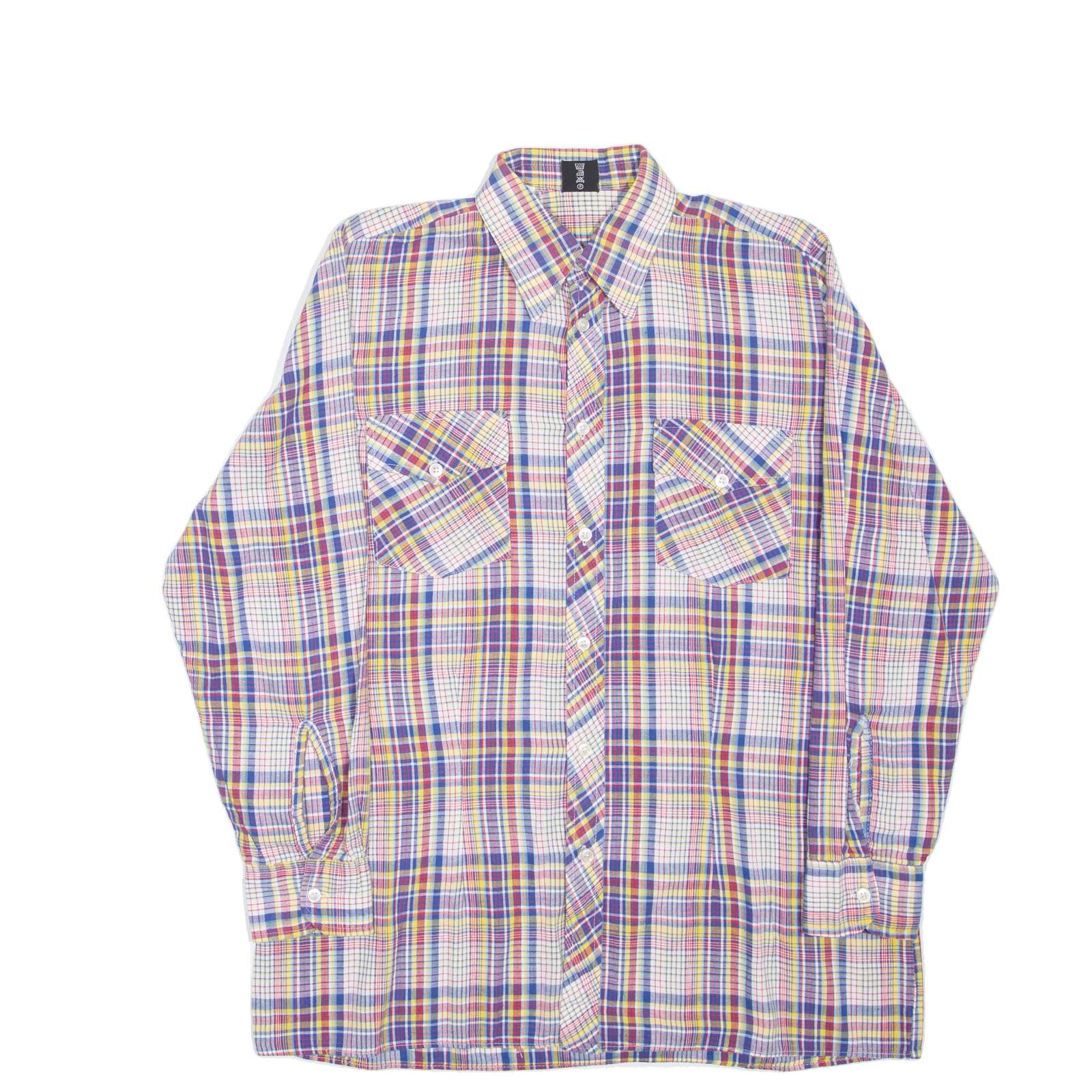 COTTON Mens Shirt Red Check Long Sleeve M