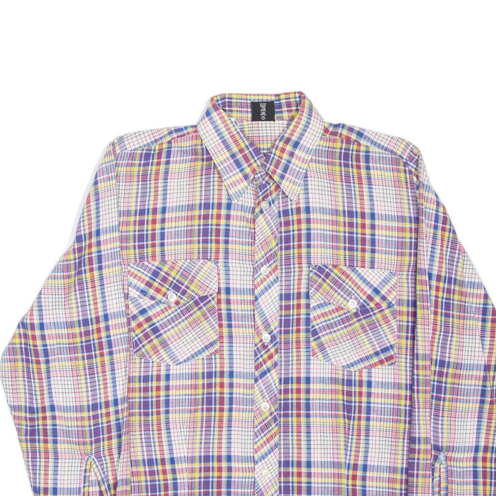 COTTON Mens Shirt Red Check Long Sleeve M