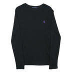 RALPH LAUREN SPORT Womens Black Long Sleeve Crew Neck T-Shirt M Cotton Blend