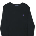 RALPH LAUREN SPORT Womens Black Long Sleeve Crew Neck T-Shirt M Cotton Blend