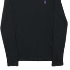RALPH LAUREN SPORT Womens Black Long Sleeve Crew Neck T-Shirt M Cotton Blend