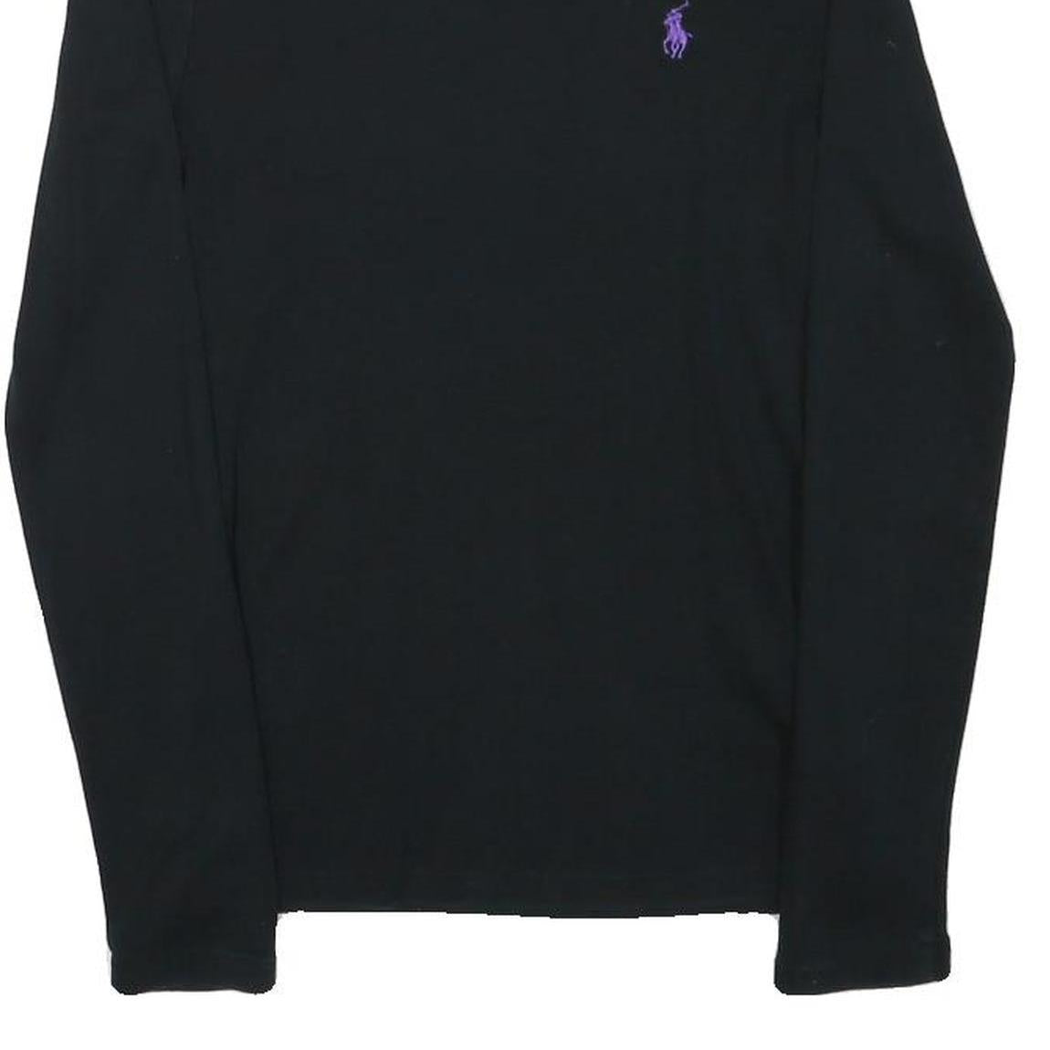 RALPH LAUREN SPORT Womens Black Long Sleeve Crew Neck T-Shirt M Cotton Blend