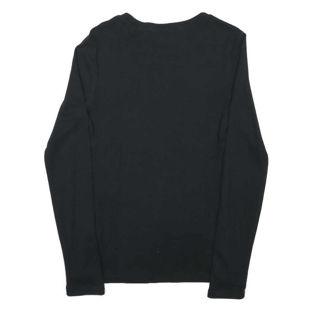 RALPH LAUREN SPORT Womens Black Long Sleeve Crew Neck T-Shirt M Cotton Blend