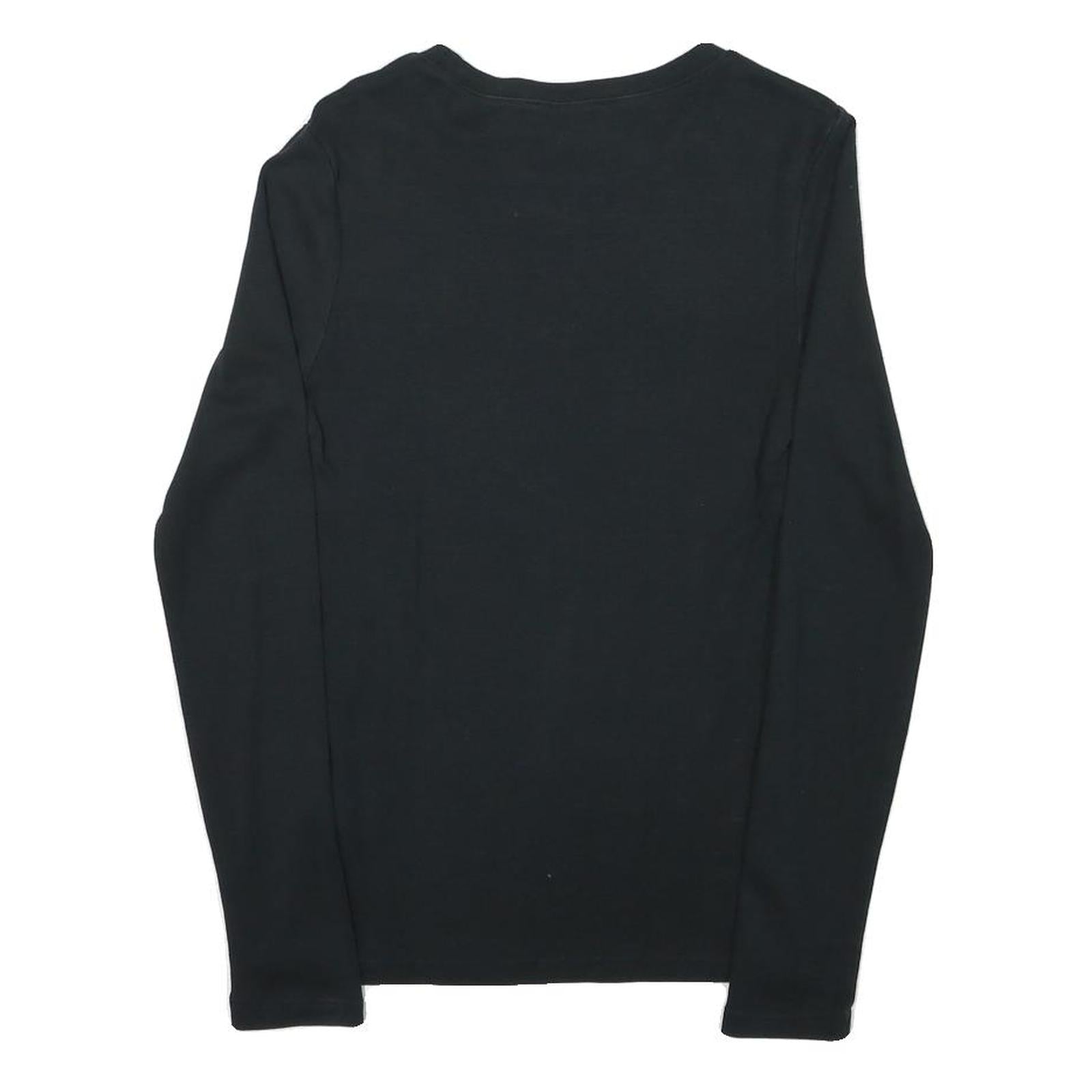 RALPH LAUREN SPORT Womens Black Long Sleeve Crew Neck T-Shirt M Cotton Blend