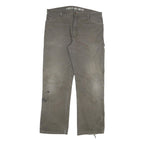 DICKIES Mens Cotton Blend Grey Regular Straight Trousers W38 L32 Workwear Zip