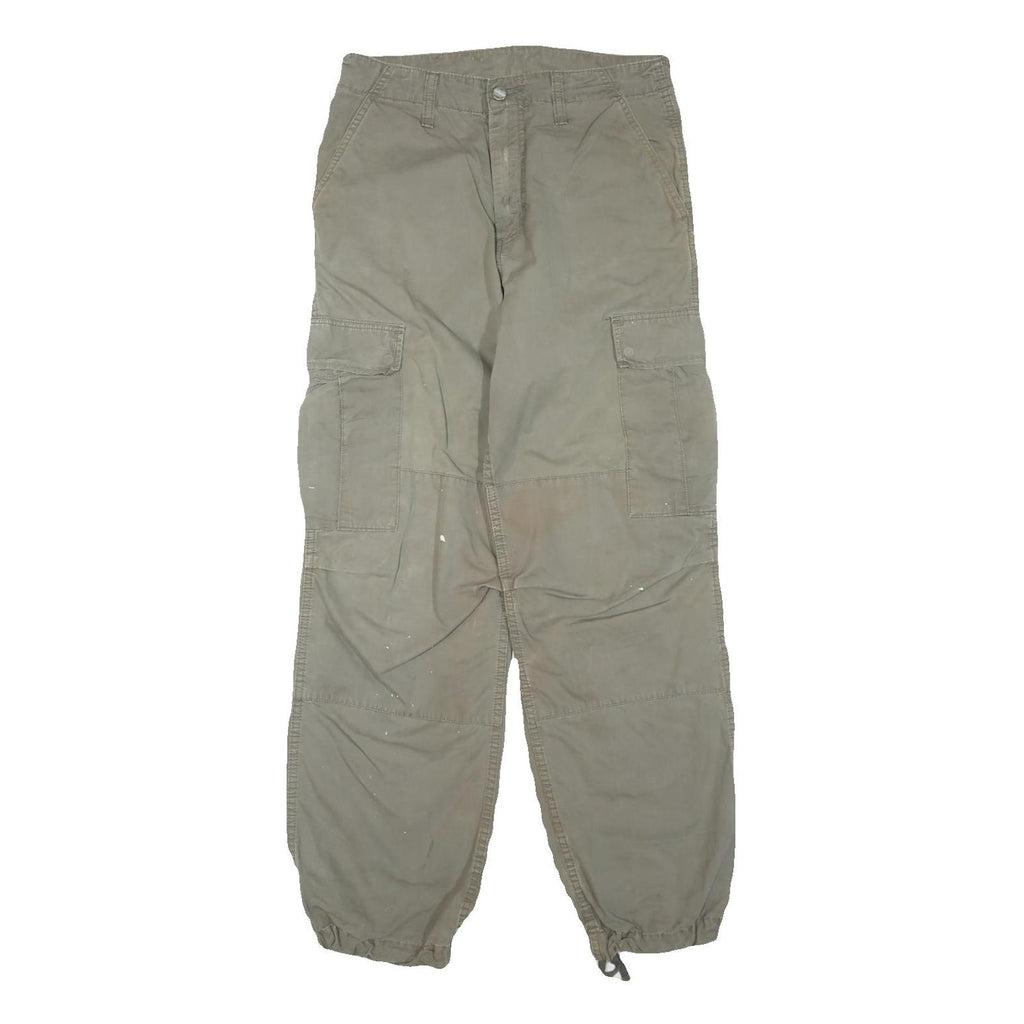 CARHARTT Mens Regular Fit Khaki Cargo Trousers W30 L30 Workwear Durable