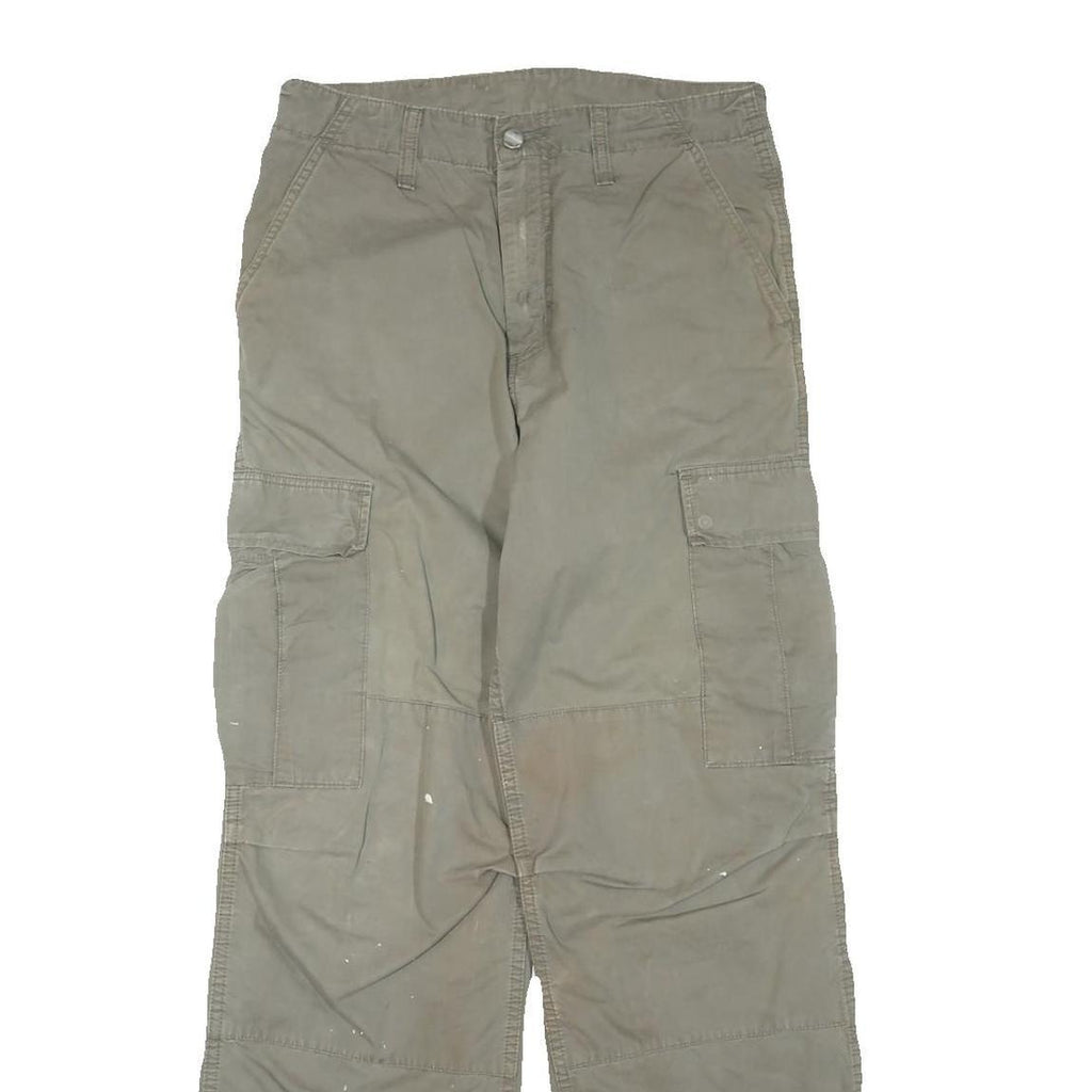 CARHARTT Mens Regular Fit Khaki Cargo Trousers W30 L30 Workwear Durable