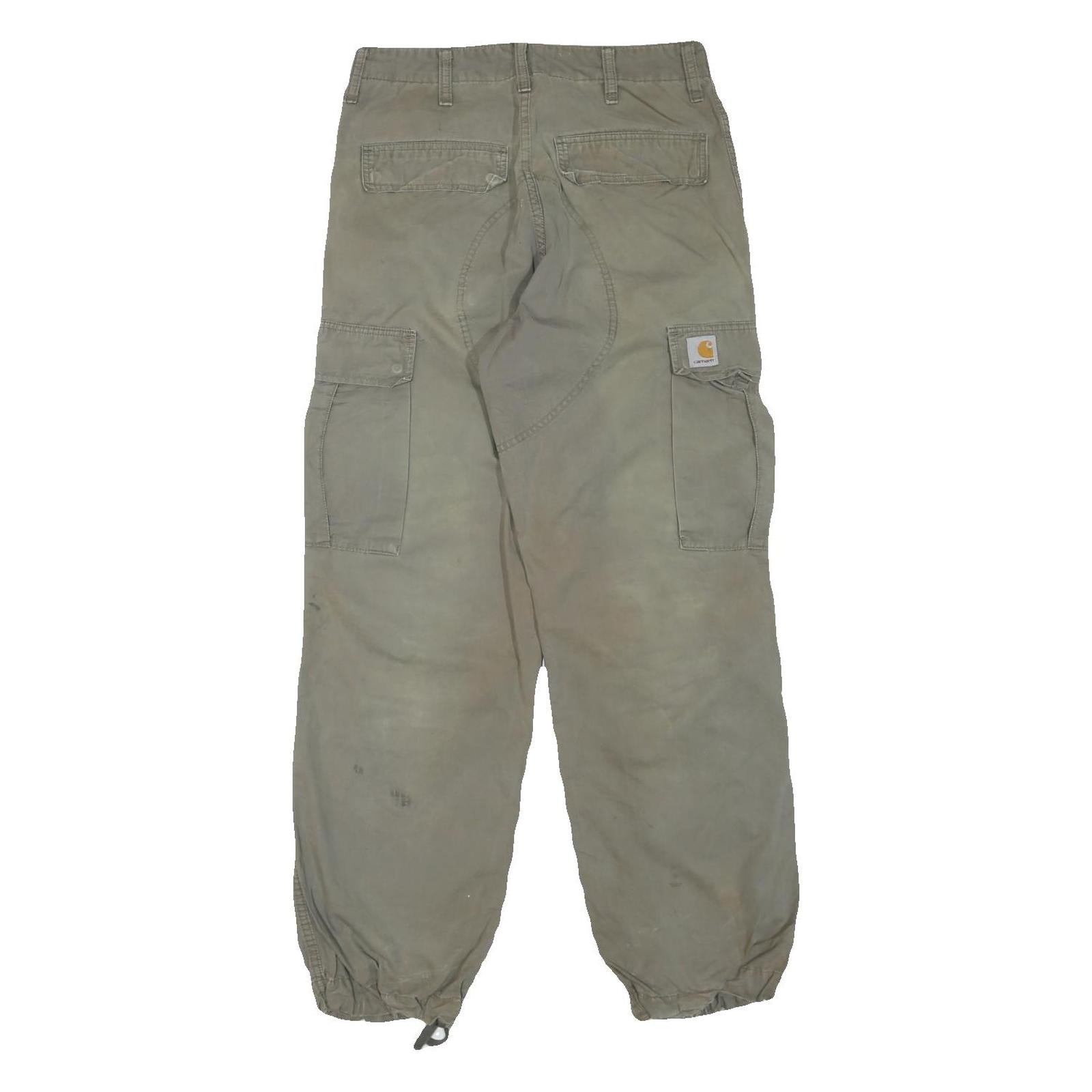 CARHARTT Mens Regular Fit Khaki Cargo Trousers W30 L30 Workwear Durable