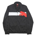 PUMA Mens Black & White Puma Logo Zip Jacket L Polyester Sportswear