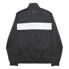 PUMA Mens Black & White Puma Logo Zip Jacket L Polyester Sportswear