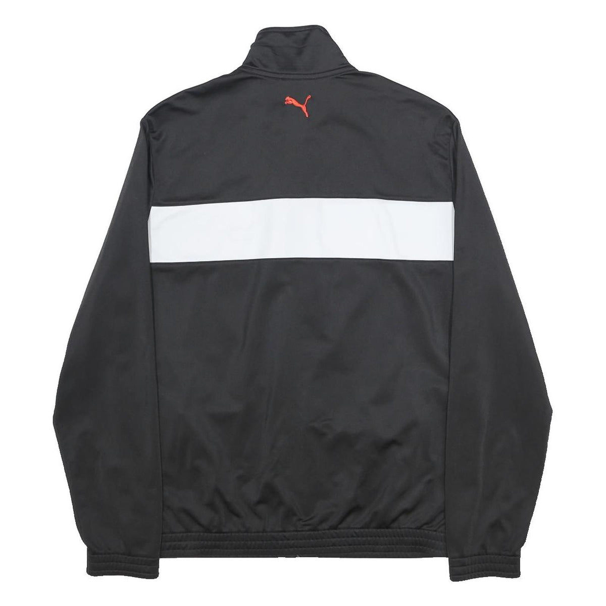 PUMA Mens Black & White Puma Logo Zip Jacket L Polyester Sportswear
