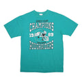 WAVES Mens Teal Green Grey Cup Champions Graphic T-Shirt M Short Sleeve Crew