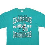 WAVES Mens Teal Green Grey Cup Champions Graphic T-Shirt M Short Sleeve Crew