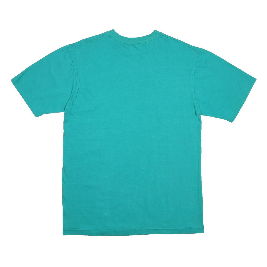 WAVES Mens Teal Green Grey Cup Champions Graphic T-Shirt M Short Sleeve Crew
