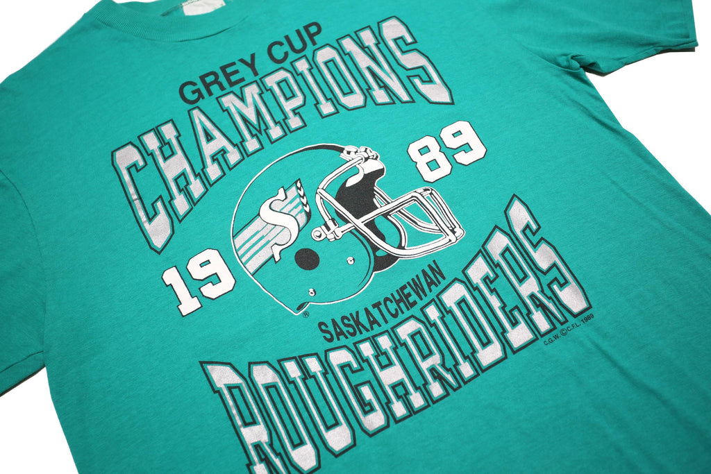 WAVES Mens Teal Green Grey Cup Champions Graphic T-Shirt M Short Sleeve Crew