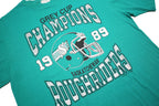 WAVES Mens Teal Green Grey Cup Champions Graphic T-Shirt M Short Sleeve Crew