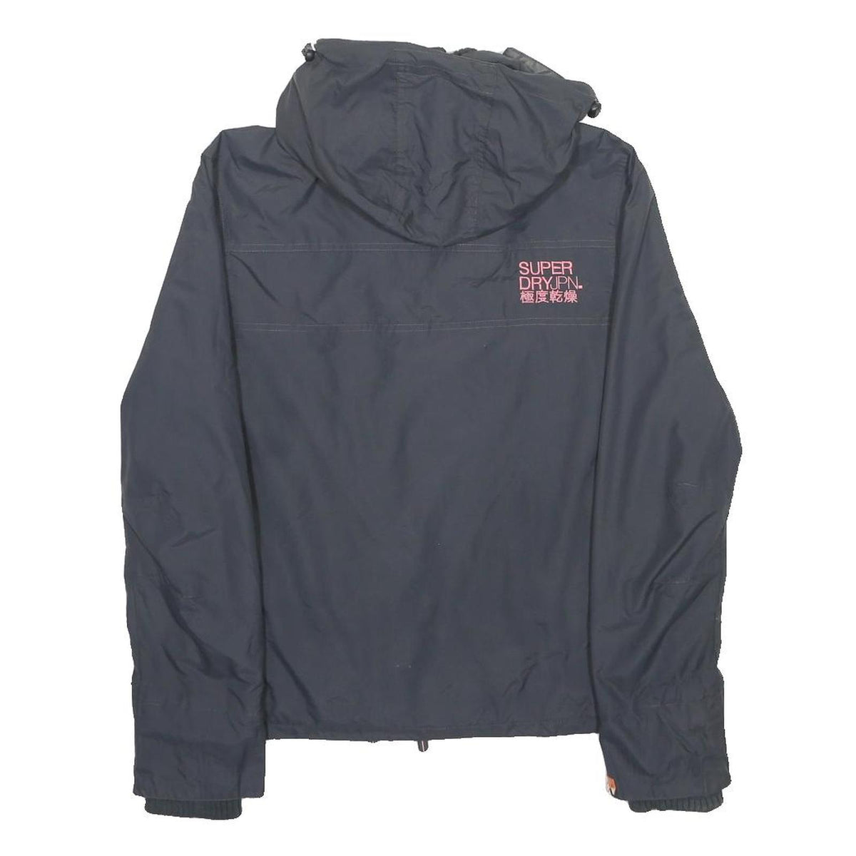 SUPERDRY Womens Navy Blue Softshell Jacket L Polyester Zip Hooded Casual