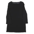 TRUSSARDI Womens Black Shift Dress Polyester Blend Long Sleeve M Elegant