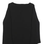 TRUSSARDI Womens Black Shift Dress Polyester Blend Long Sleeve M Elegant