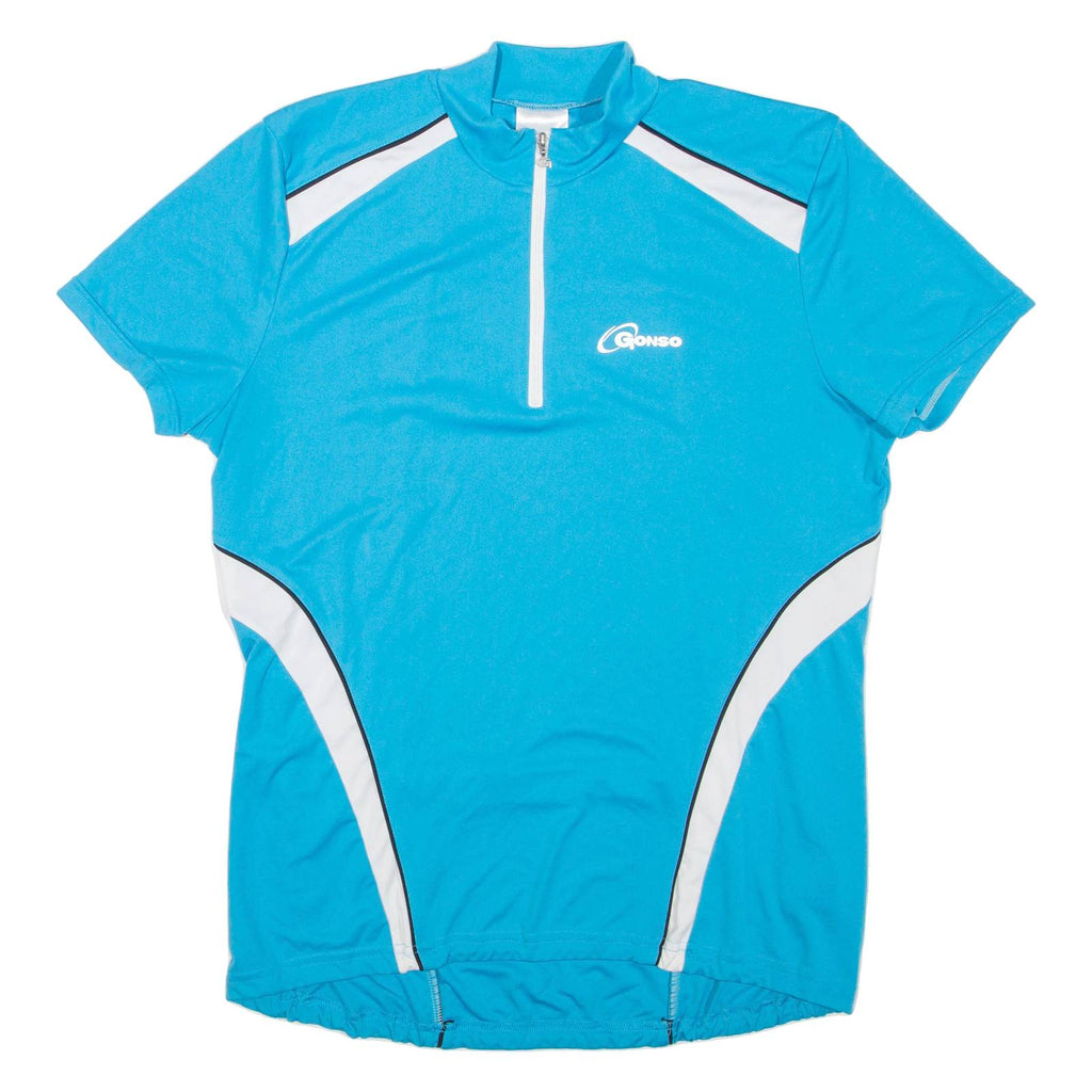 GONSO Cycling Mens T-Shirt Blue 1/4 Zip L
