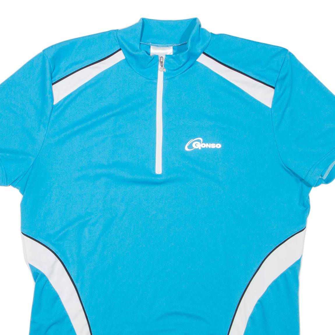 GONSO Cycling Mens T-Shirt Blue 1/4 Zip L