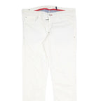 WOOLRICH Womens Slim White Cotton Blend Zip Trousers W34 L30 Stylish Casual