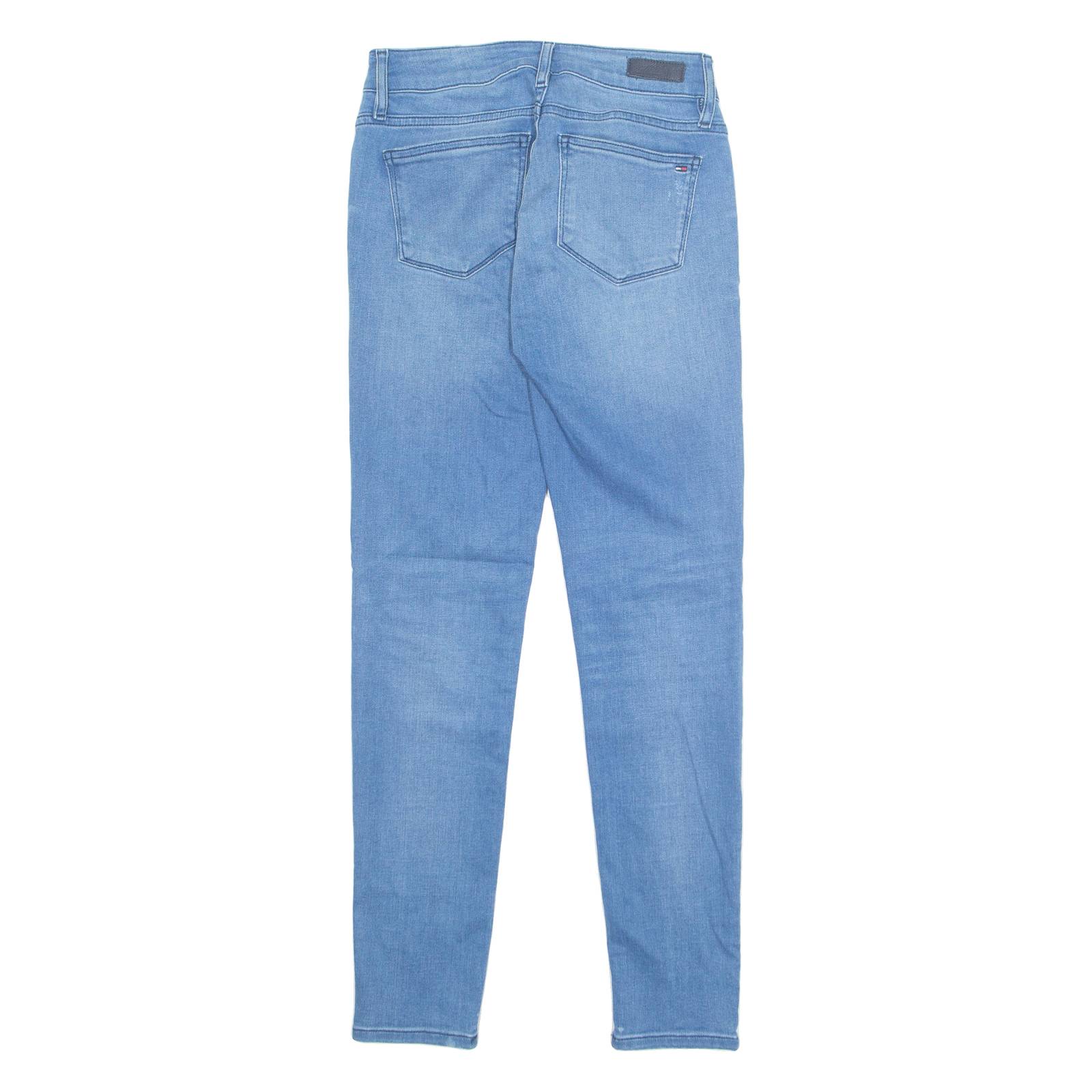 TOMMY HILFIGER Womens Jeans Blue Regular Skinny Stone Wash W26 L30