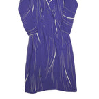 PHILIPPE DEVILLE Womens Purple & White Day Dress Polyester Striped Long Sleeve