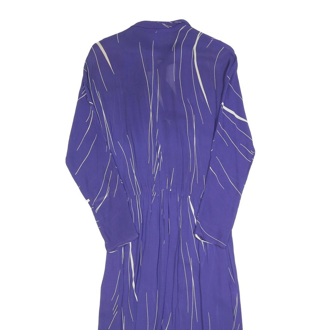 PHILIPPE DEVILLE Womens Purple & White Day Dress Polyester Striped Long Sleeve