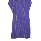PHILIPPE DEVILLE Womens Purple & White Day Dress Polyester Striped Long Sleeve