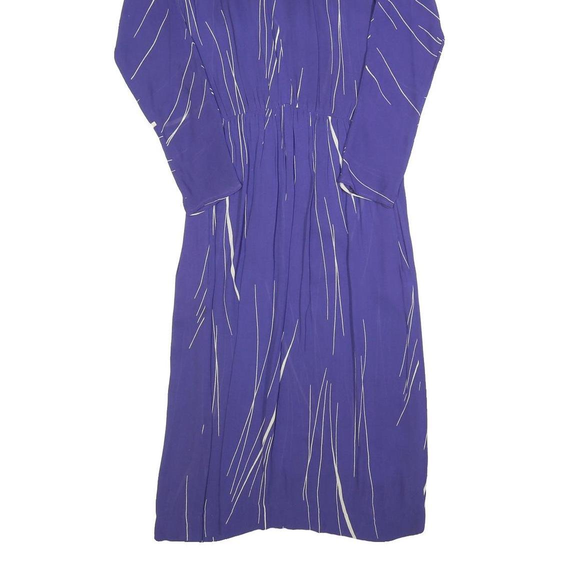 PHILIPPE DEVILLE Womens Purple & White Day Dress Polyester Striped Long Sleeve