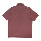 UNDER ARMOUR Mens Red & Burgundy Striped Short Sleeve Polo Shirt L Performance