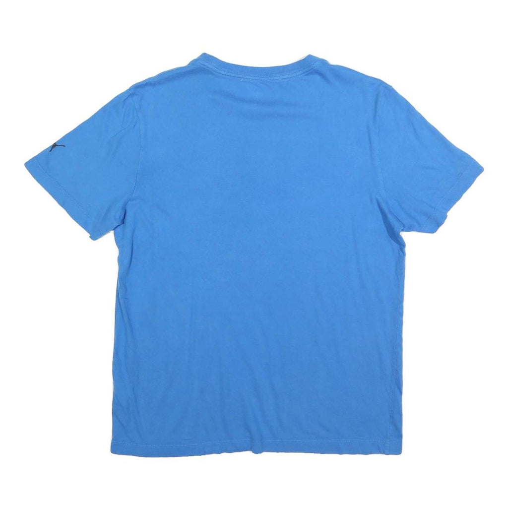 PUMA Mens Blue Graphic T-Shirt M Short Sleeve Crew Neck Cotton Blend