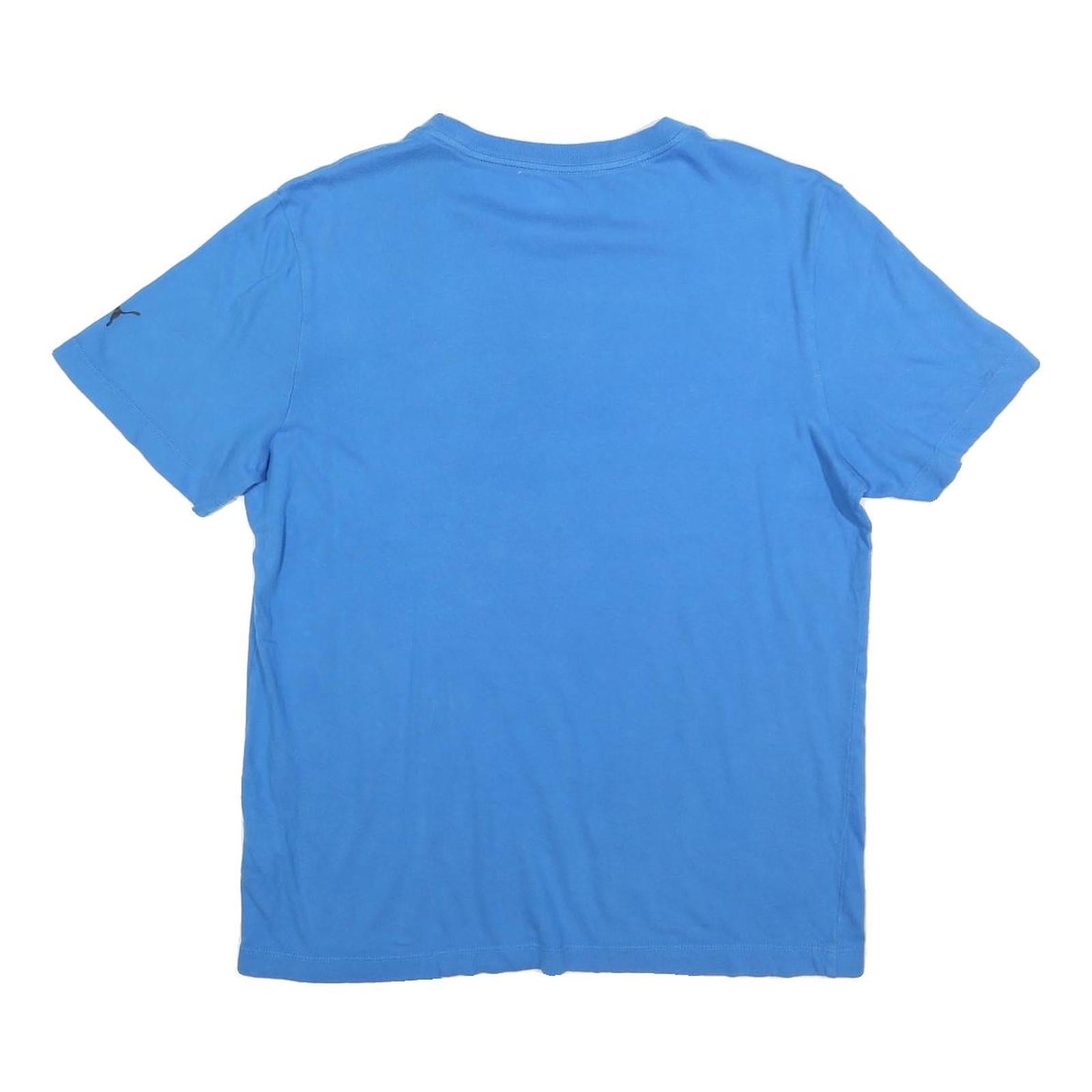 PUMA Mens Blue Graphic T-Shirt M Short Sleeve Crew Neck Cotton Blend