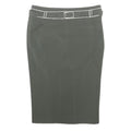 KAREN MILLEN Womens Grey Pencil Knee Length Skirt Polyester Blend Belted UK 8