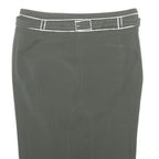 KAREN MILLEN Womens Grey Pencil Knee Length Skirt Polyester Blend Belted UK 8
