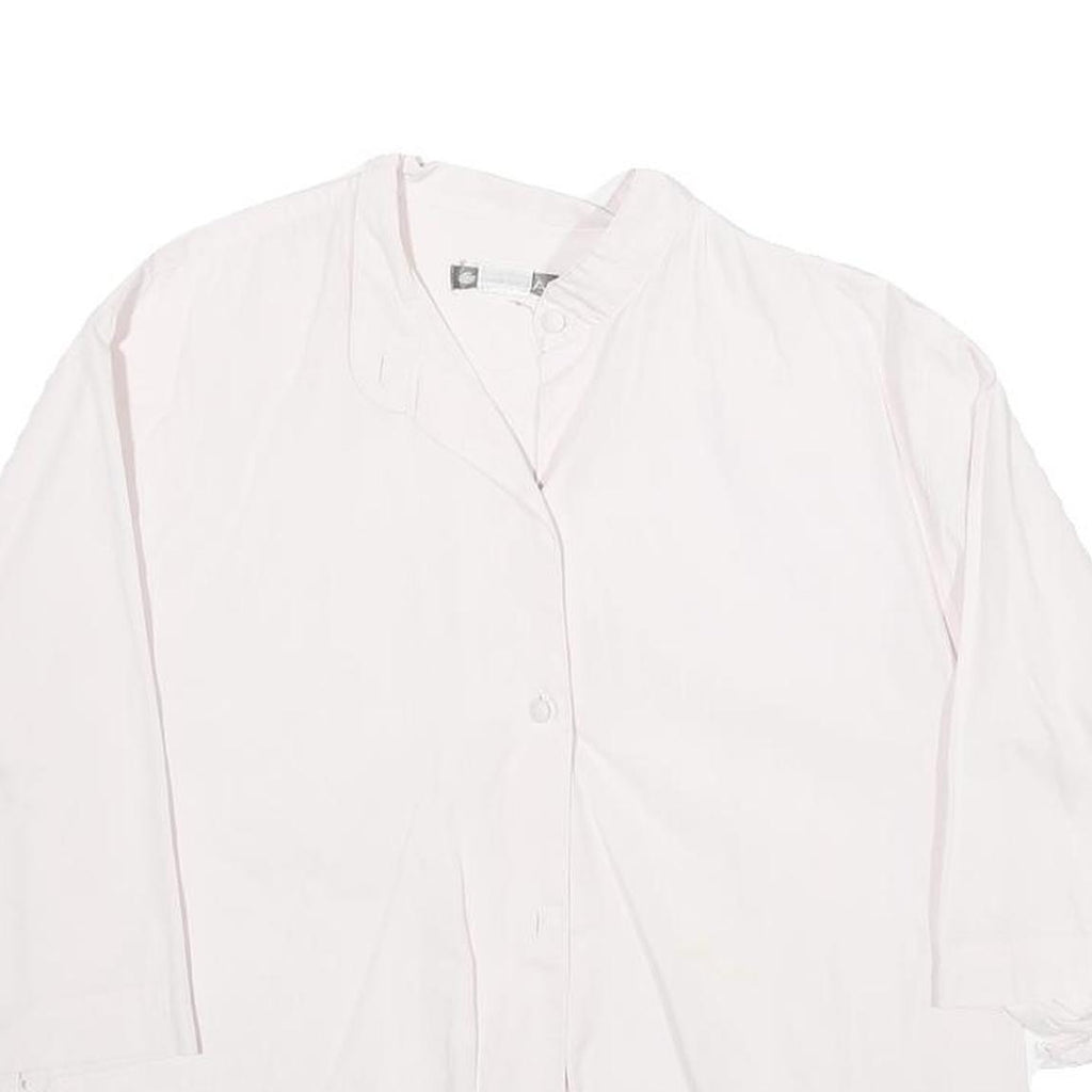 NAF NAF Womens White Basic Top Long Sleeve V-Neck XS Lightweight