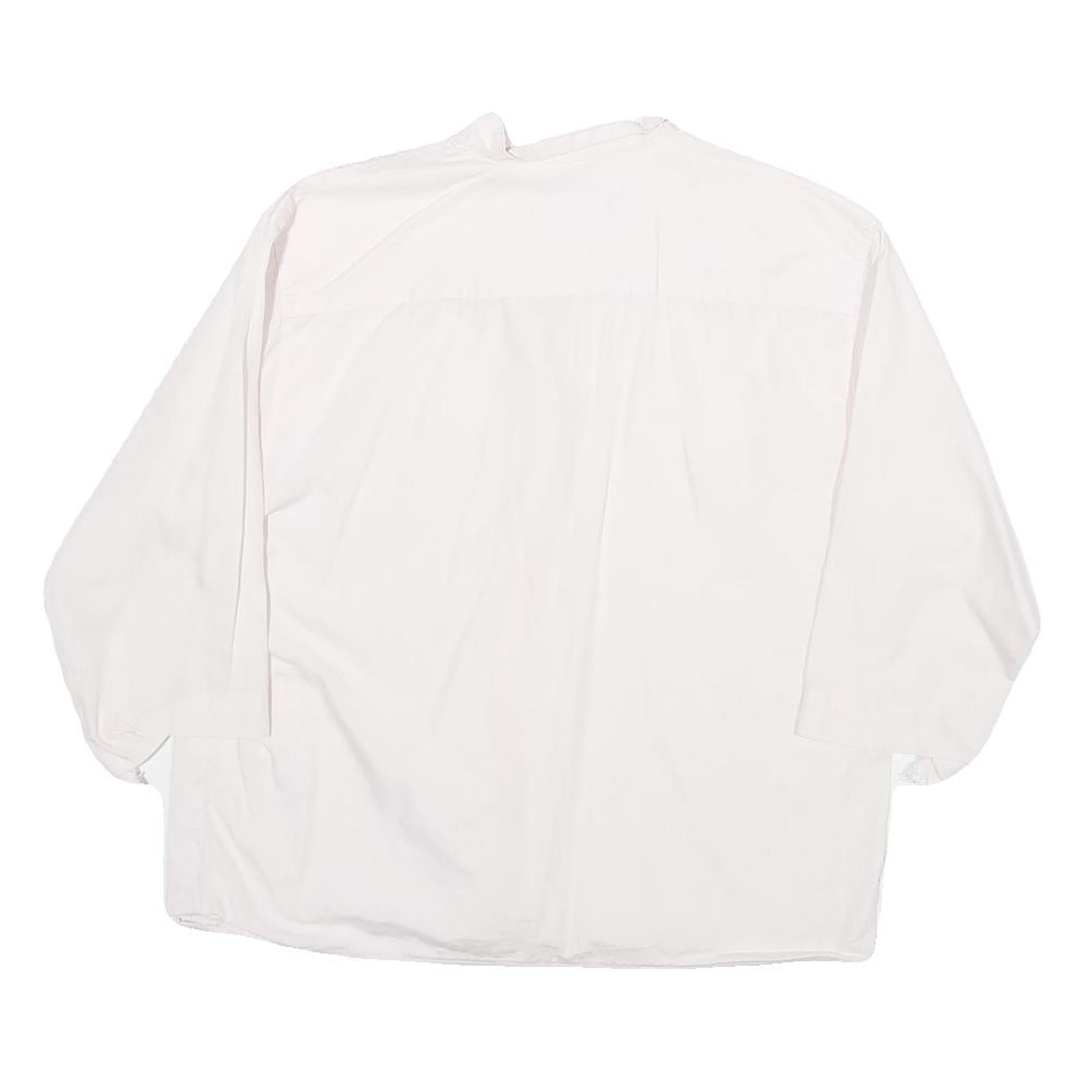 NAF NAF Womens White Basic Top Long Sleeve V-Neck XS Lightweight