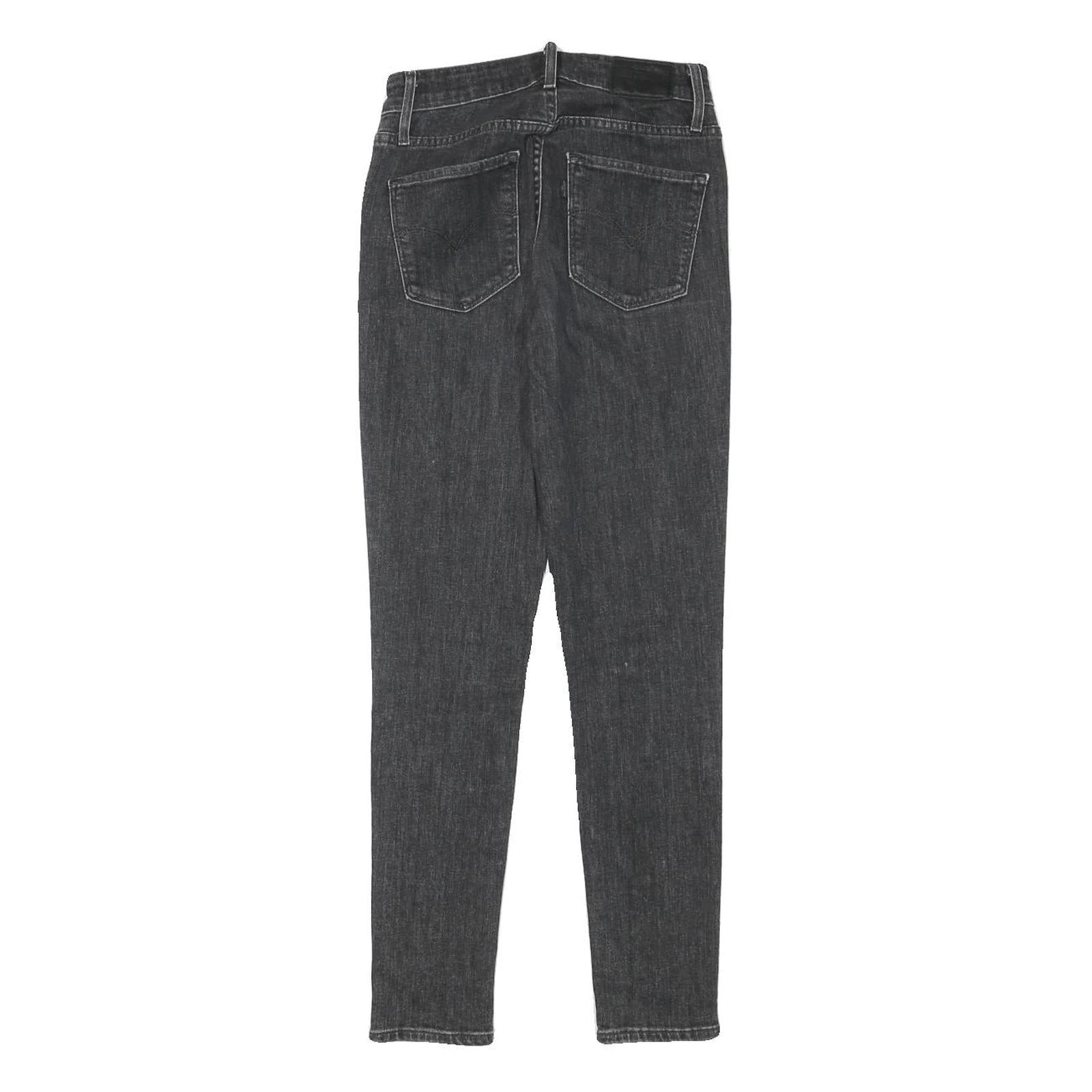 LEVI'S 721 Womens Jeans Black Slim Skinny Denim Medium W23 L27 Zip Closure