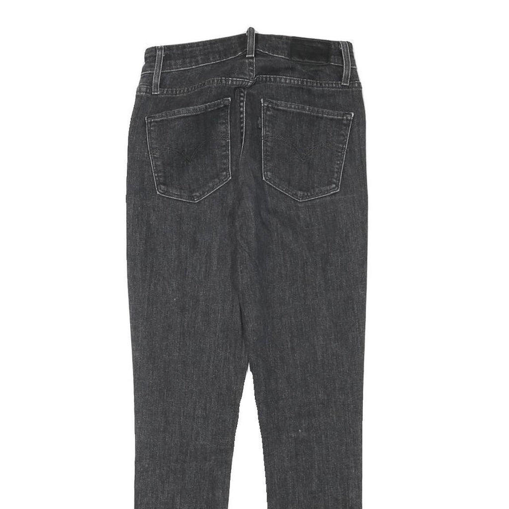 LEVI'S 721 Womens Jeans Black Slim Skinny Denim Medium W23 L27 Zip Closure