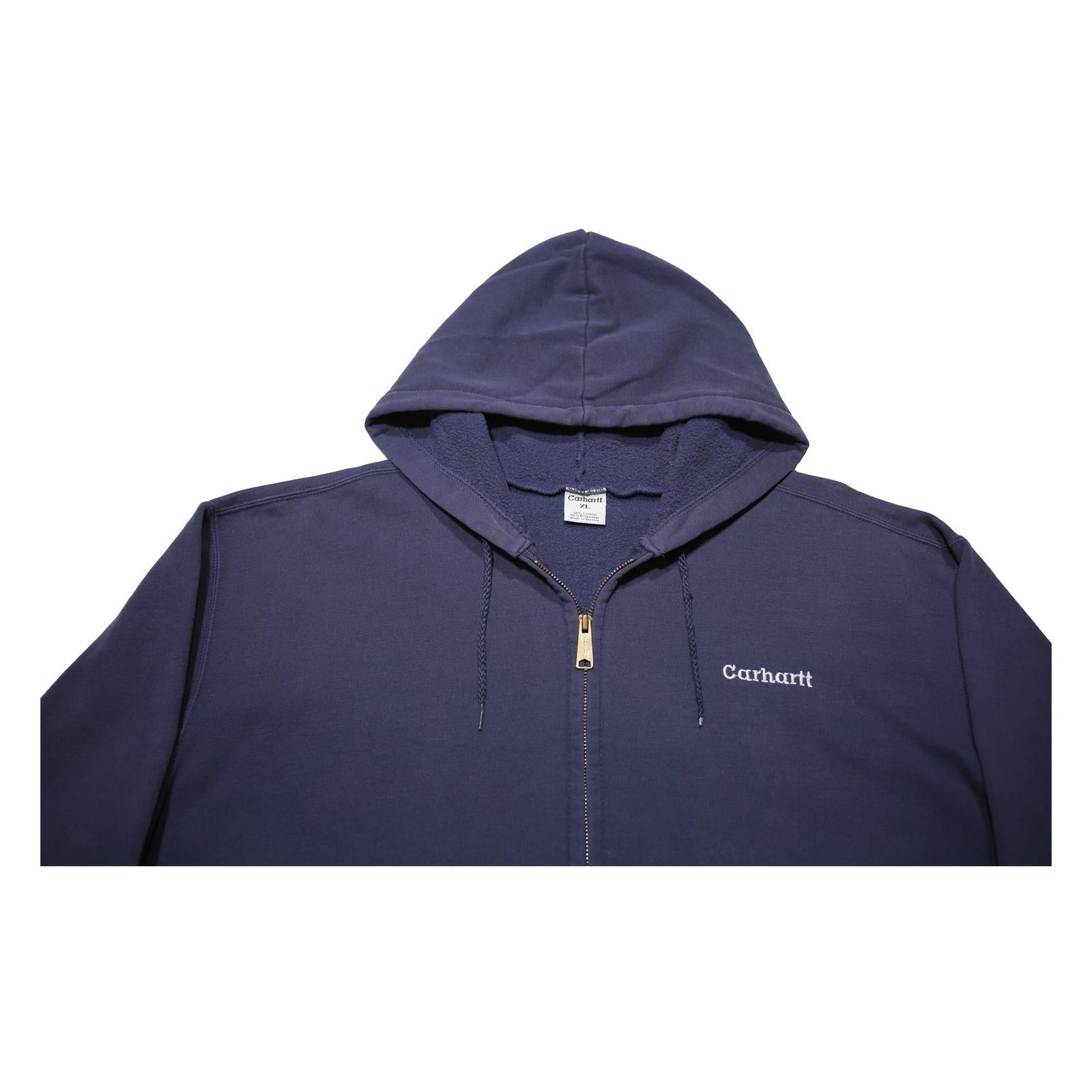 CARHARTT Mens Navy Blue Zip Up Hoodie XL Casual Workwear Zip Jacket