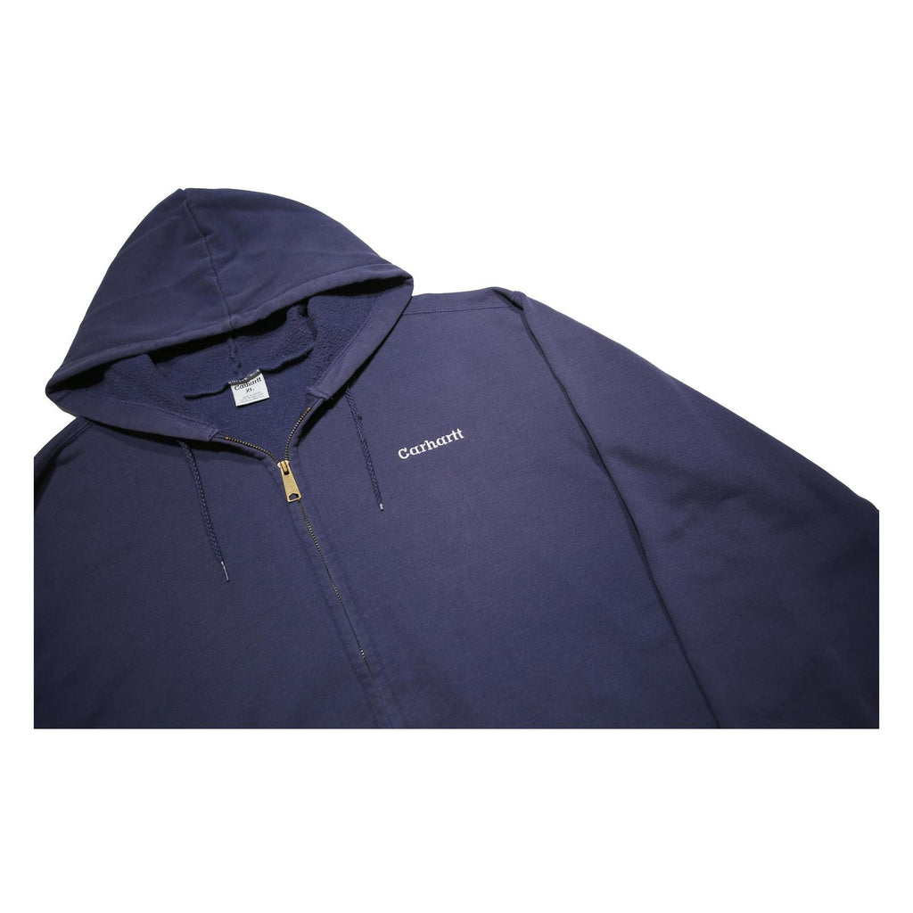 CARHARTT Mens Navy Blue Zip Up Hoodie XL Casual Workwear Zip Jacket